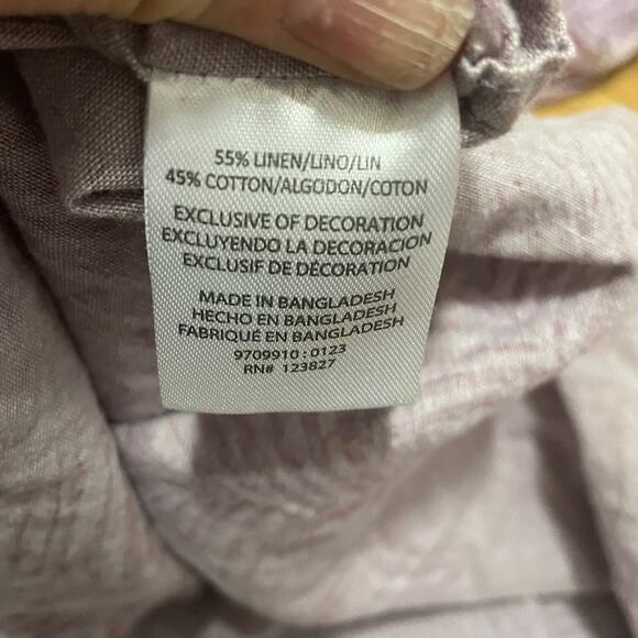 Tenth + Ocean Linen Blend Short Sleeve Hawaiian Shirt Palm Leaves Purple Men XXL - Picture 3 of 5